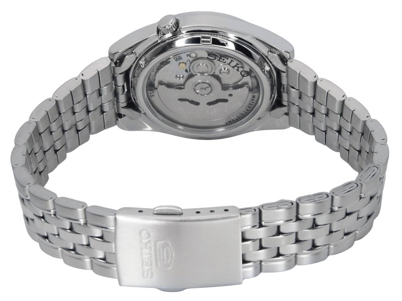Seiko 5 Automatic Stainless Steel Dark Blue Dial Day/Date SNK357K1 Mens Watch - Image 4