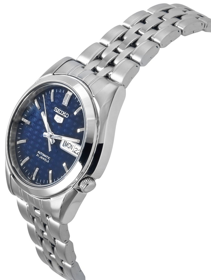Seiko 5 Automatic Stainless Steel Dark Blue Dial Day/Date SNK357K1 Mens Watch - Image 3