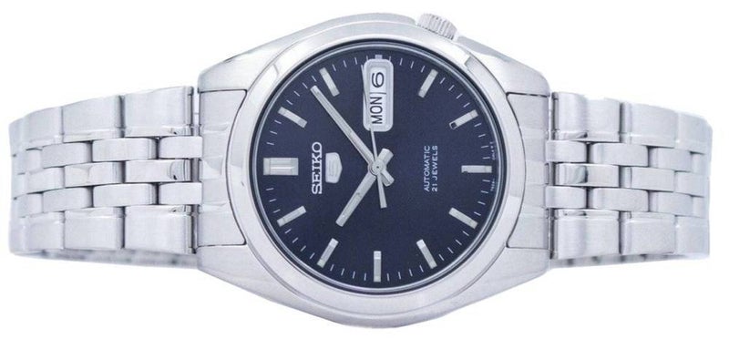 Seiko 5 Automatic Stainless Steel Dark Blue Dial Day/Date SNK357K1 Mens Watch - Image 5