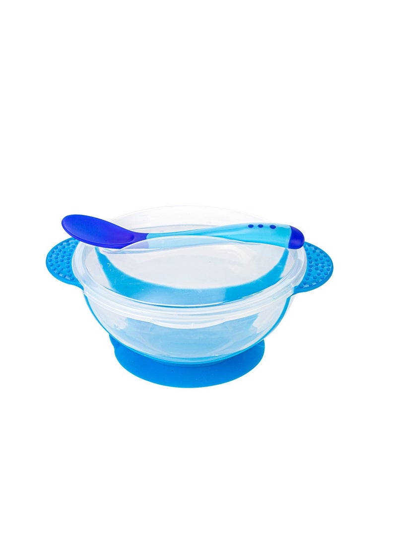 Complementary food bowlChildren's anti drop suction cup bowl lid spoon set, food supplement bowl temperature sensor spoon set Box cutlery - Image 2