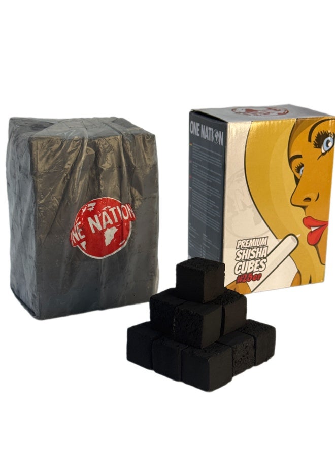 One Nation Premium Shisha Coal Cubes - 100% Natural Coconut Coal - Low Ash Formation for Bhakour and Shisha (1Kg) - Image 4
