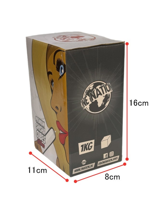 One Nation Premium Shisha Coal Cubes - 100% Natural Coconut Coal - Low Ash Formation for Bhakour and Shisha (1Kg) - Image 5