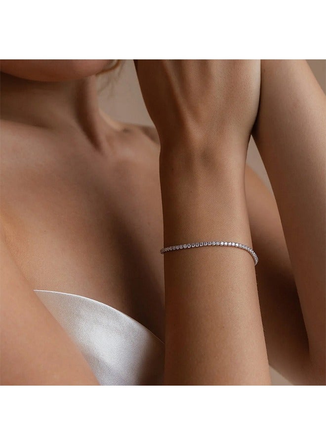 Silver Bracelet New Adjustable Zircon Bracelet (Size: 15cm) - Image 2