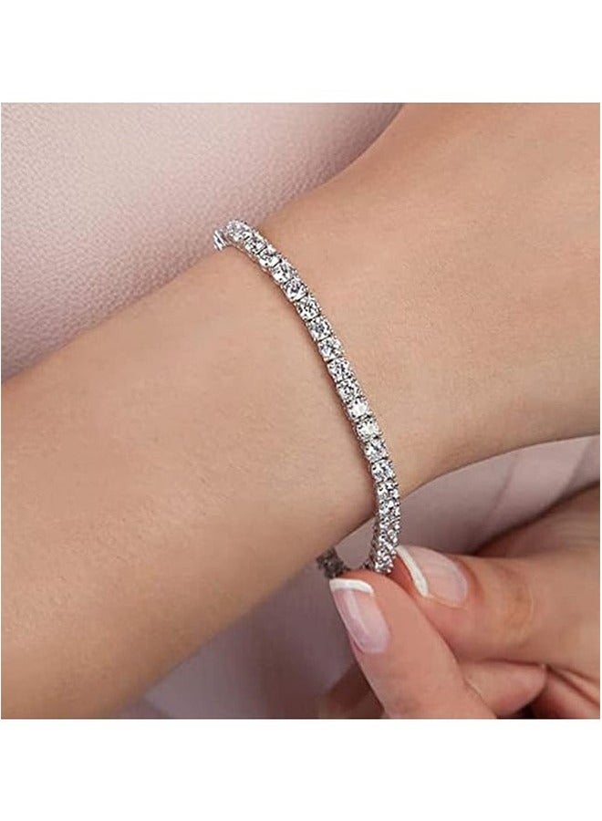 Silver Bracelet New Adjustable Zircon Bracelet (Size: 15cm) - Image 3