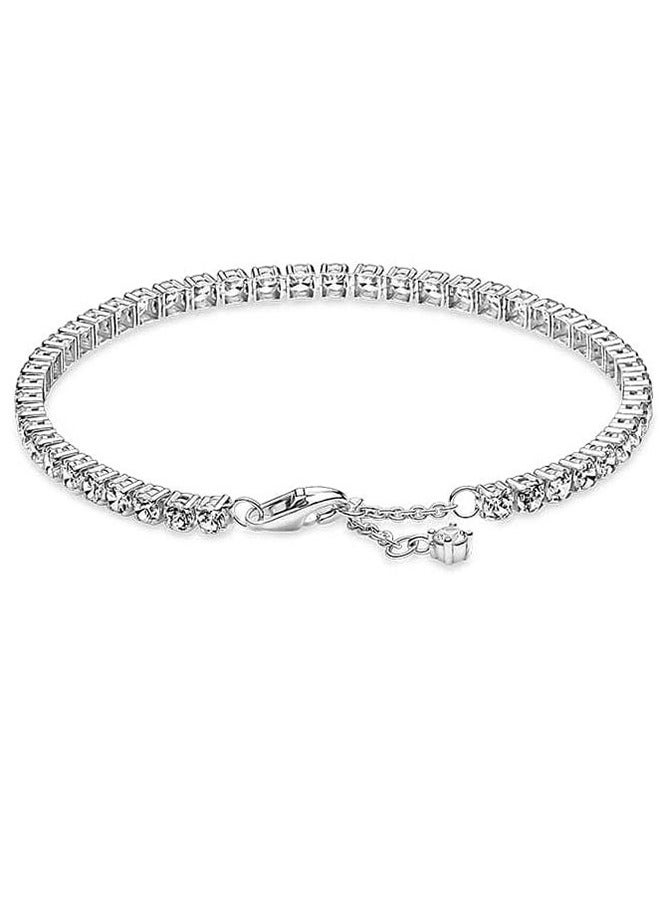 Silver Bracelet New Adjustable Zircon Bracelet (Size: 15cm) - Image 1