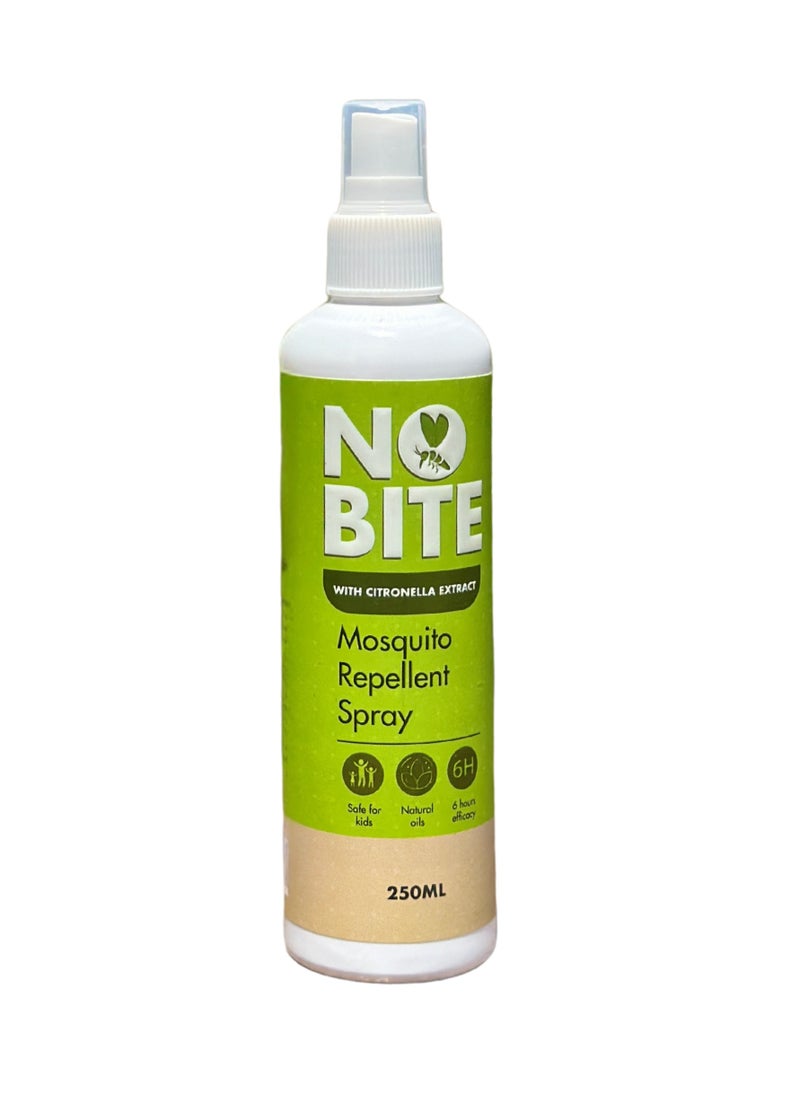 NO BITE - No Bite Mosquito Repellent Spray – 250Ml, Plant-Based With Citronella Extract, Deet-Free, Long-Lasting Protection, Alcohol-Free & Non-Staining Formula Safe For Kids - Image 1