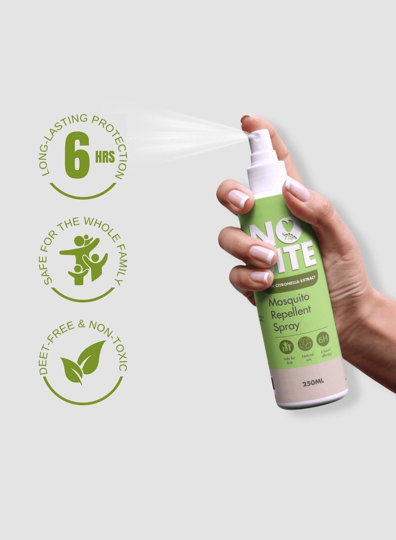 No Bite Mosquito Repellent Spray – 250Ml, Plant-Based With Citronella Extract, Deet-Free, Long-Lasting Protection, Alcohol-Free & Non-Staining Formula Safe For Kids - Image 2