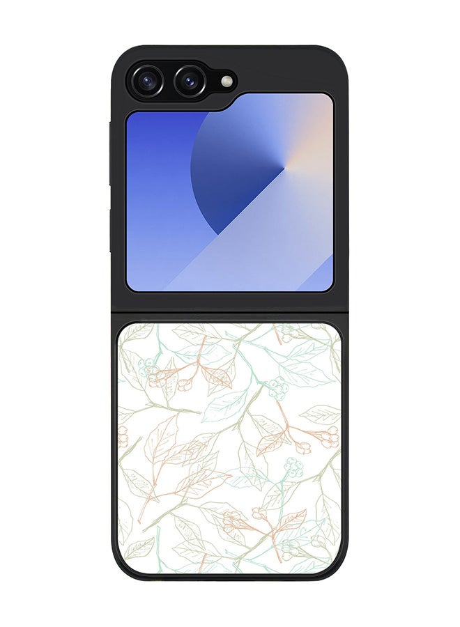 Stylizedd Rugged Black edge case for Samsung Galaxy Z Flip7 FE, Slim fit Soft Case Flexible Rubber Edges Anti Drop TPU Gel Thin Cover -  Delicate Sprigs - Image 1