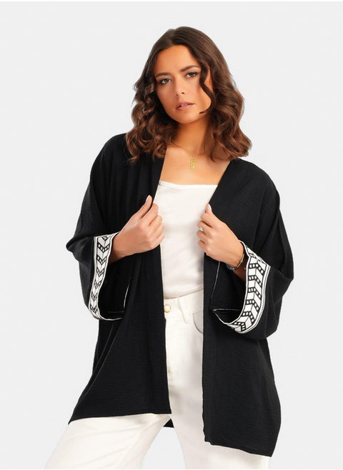 Back Palm Print Kimono