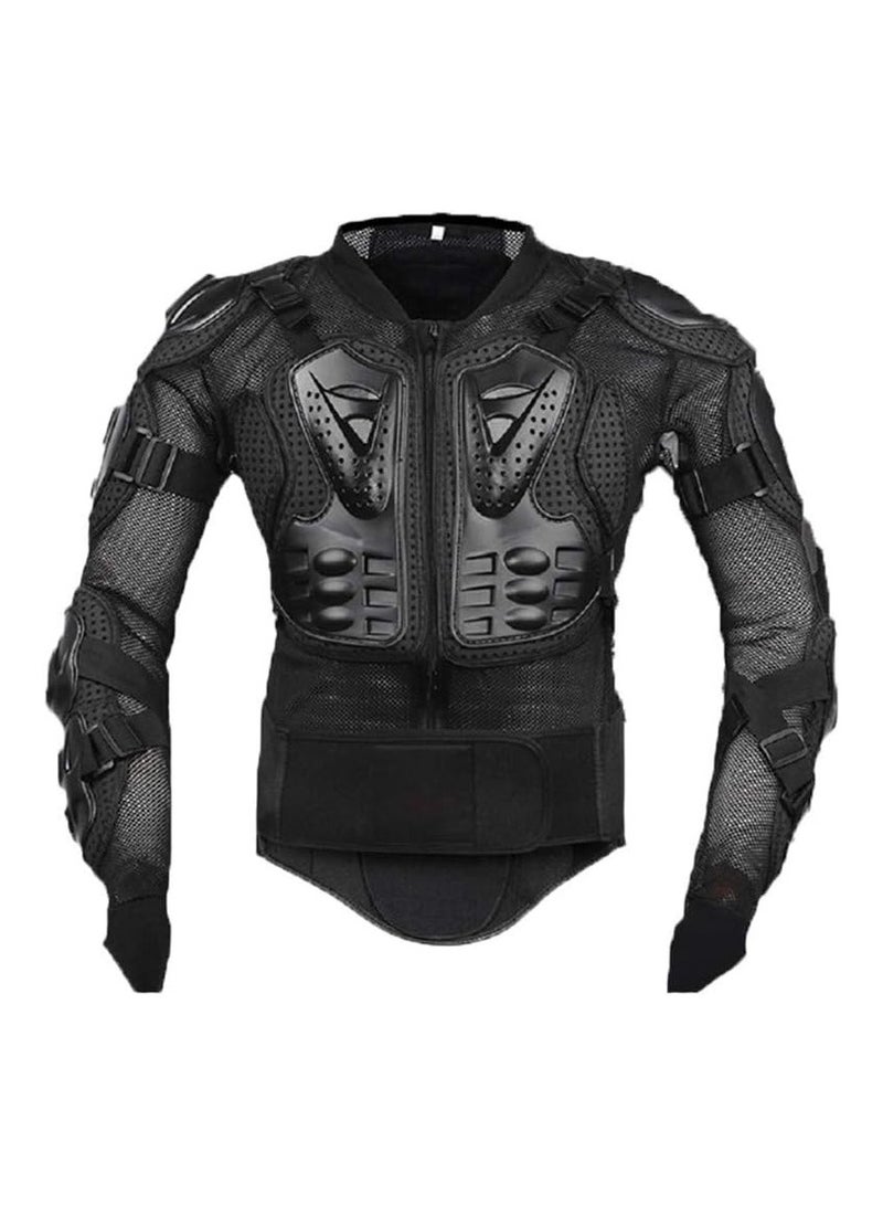 NANAO Adult Motorcycle Protective Jacket Armor Protector Removable Racing Jacket Motocross Spine Chest Motocross Protective Shirt 3XL(Black) - Image 1