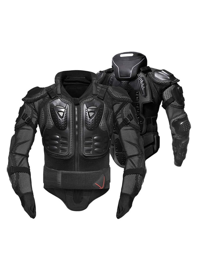 NANAO Adult Motorcycle Protective Jacket Armor Protector Removable Racing Jacket Motocross Spine Chest Motocross Protective Shirt 3XL(Black) - Image 3