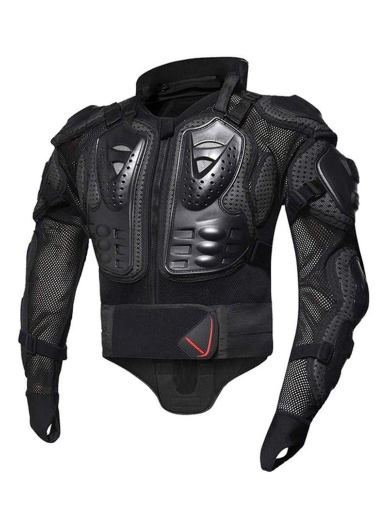 NANAO Adult Motorcycle Protective Jacket Armor Protector Removable Racing Jacket Motocross Spine Chest Motocross Protective Shirt 3XL(Black) - Image 4