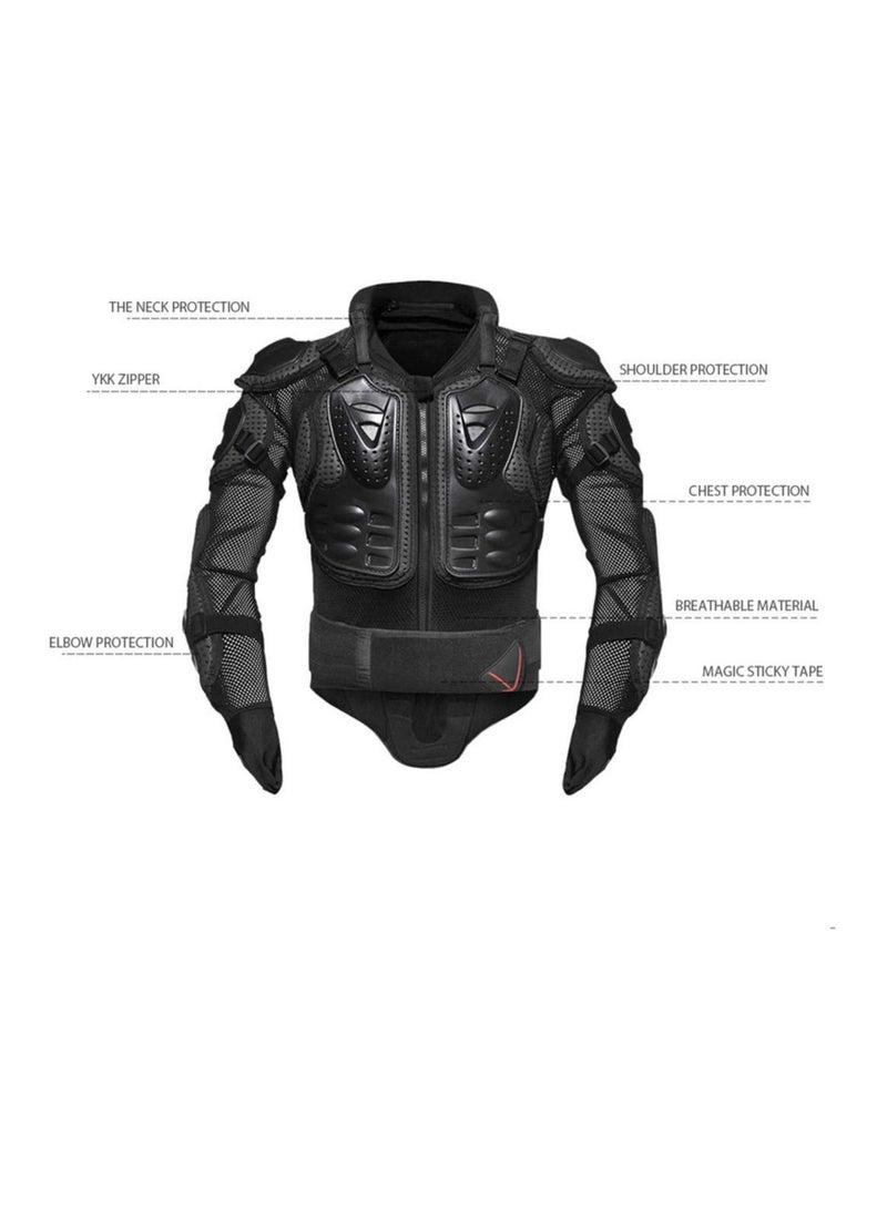 NANAO Adult Motorcycle Protective Jacket Armor Protector Removable Racing Jacket Motocross Spine Chest Motocross Protective Shirt 3XL(Black) - Image 5