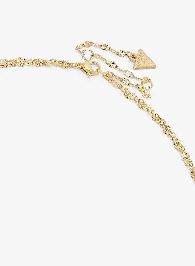 Guess  Two Rows Flowers Layered Necklace for Women | Best Price UAE