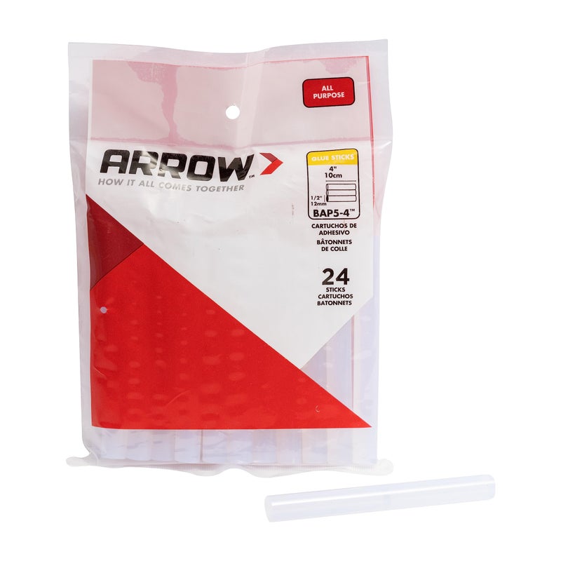 Arrow Fastener Arrow AP5 All Purpose Mini Glue Sticks for Hot Glue Guns, Use for High Temp and Low Temp Crafting, Hobbies, and General Repair Projects, 4-Inch by 1/2-Inch, Clear, 6-Pack - Image 1