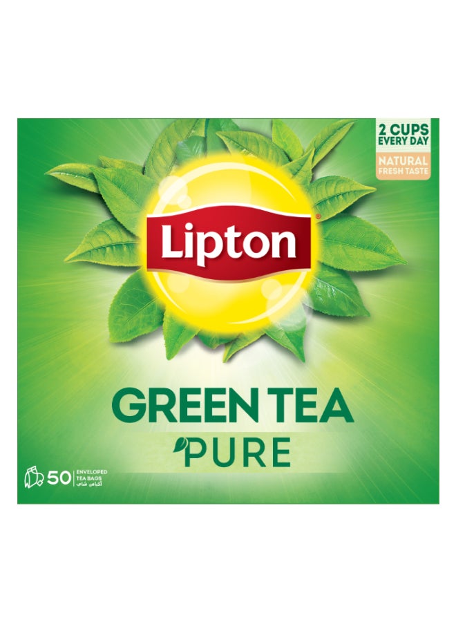 Lipton Green Tea Pure, 50 Envelope Teabags 50 Teabags (75g) - Image 1