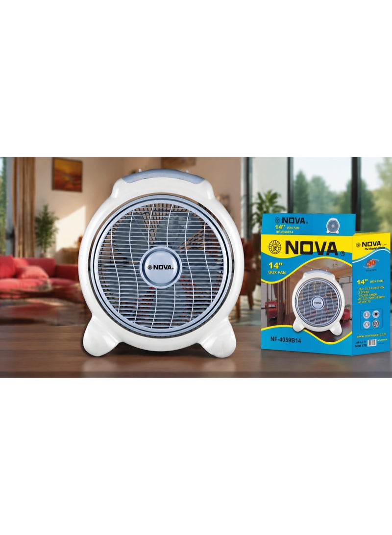 NOVA Portable Air Circulation Fan 14-Inch – Strong Airflow with Multi-Speed Comfort Control - Image 1