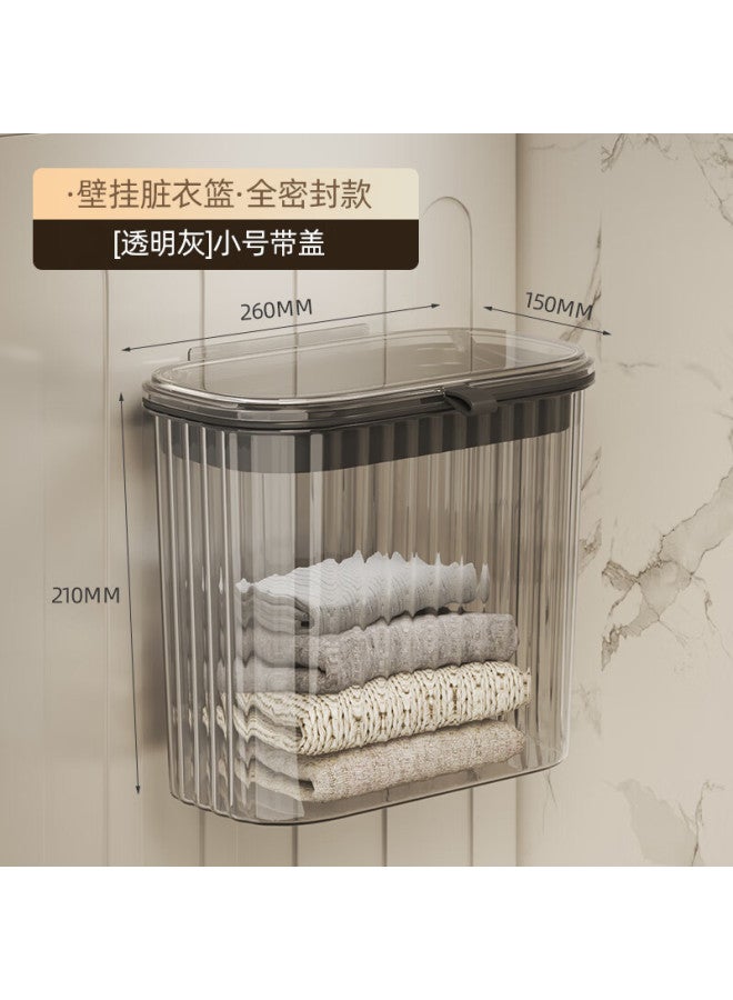 Additive Degree Jiadu Bathroom Shower Clothes Storage Basket With Lid, Wall-mounted Laundry Hamper For Home Use - Image 1