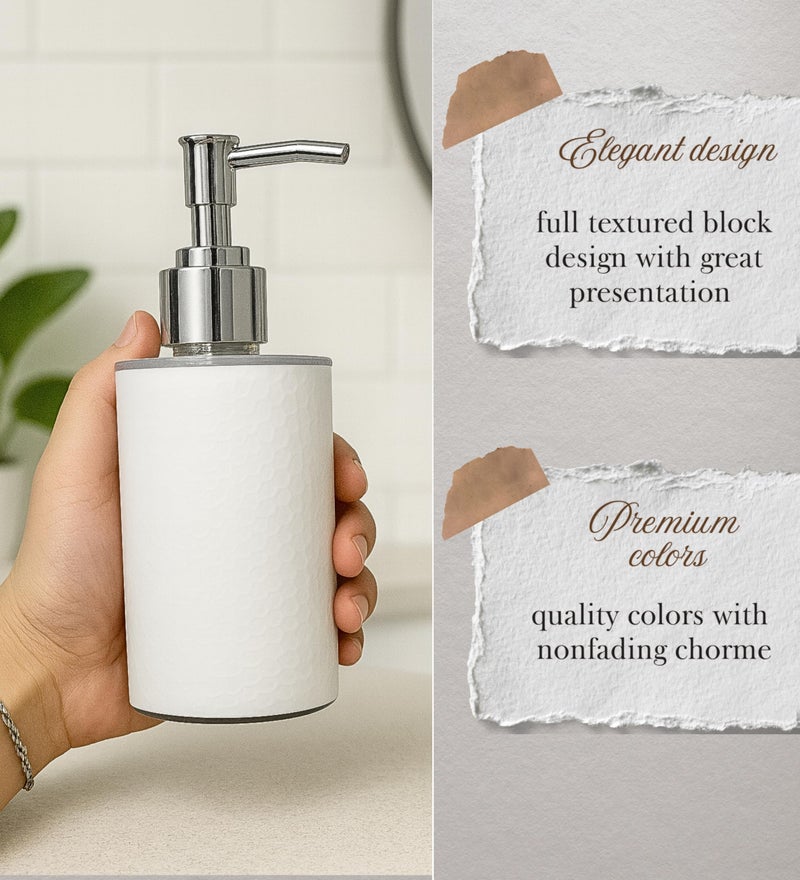 Emoh Roced Refillable Liquid Soap Dispenser – Unbreakable Plastic Pump Bottle for Handwash, Sanitizer, Lotion, or Shampoo | Reusable Bathroom & Kitchen Dispenser (250ml) (White, Pack of 1) - Image 2