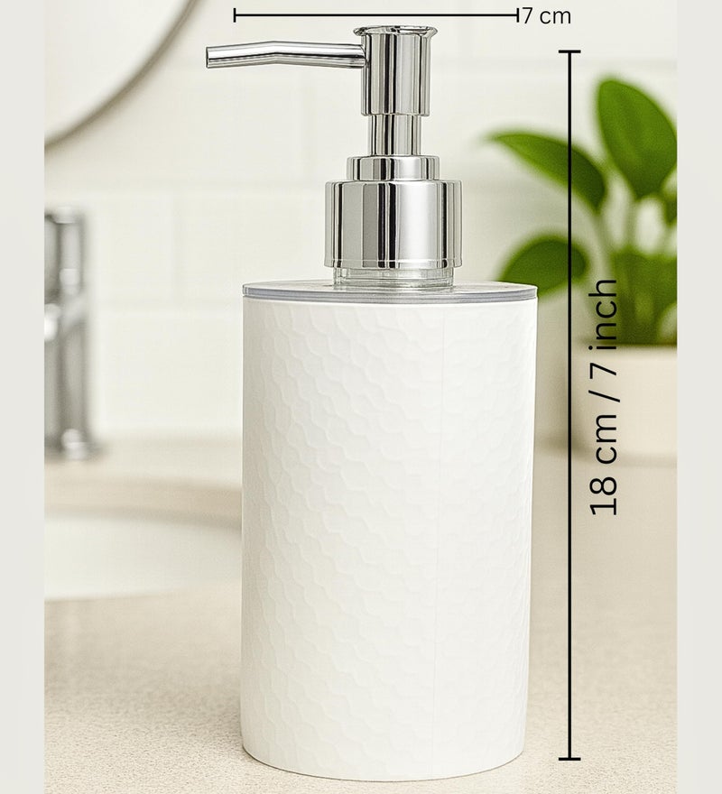 Emoh Roced Refillable Liquid Soap Dispenser – Unbreakable Plastic Pump Bottle for Handwash, Sanitizer, Lotion, or Shampoo | Reusable Bathroom & Kitchen Dispenser (250ml) (White, Pack of 1) - Image 4