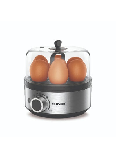 NIKAI Egg Cooker - 400W | 7 Eggs Capacity | Electric Egg Cooker for Boiling, Poaching, Scrambling & Omelettes Cooking | Light Indicator, Automatic Switch Off Function | Easy Clean Kitchen Appliance | 400 W NEB701 Silver