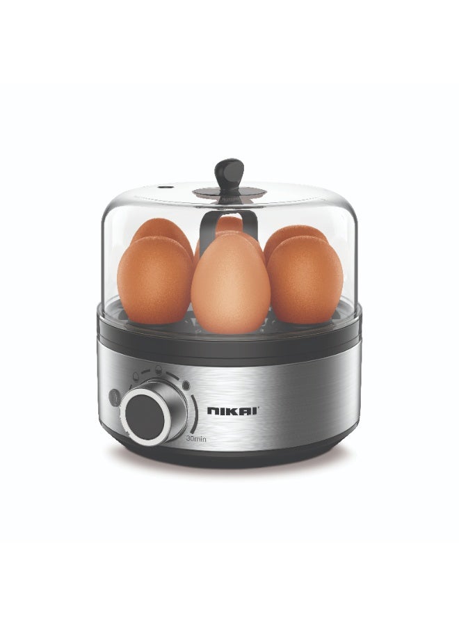 Egg Cooker - 400W | 7 Eggs Capacity | Electric Egg Cooker for Boiling, Poaching, Scrambling & Omelettes Cooking | Light Indicator, Automatic Switch Off Function | Easy Clean Kitchen Appliance | 400 W NEB701 Silver