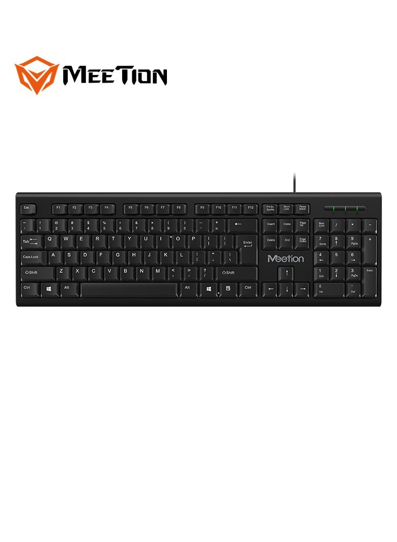 Meetion لوحة مفاتيح USB سلكية قياسية MEETION K100 تصميم مريح تخطيط UV غير سهل الإزالة لوحة مفاتيح غشاء عالية الجودة - Image 1