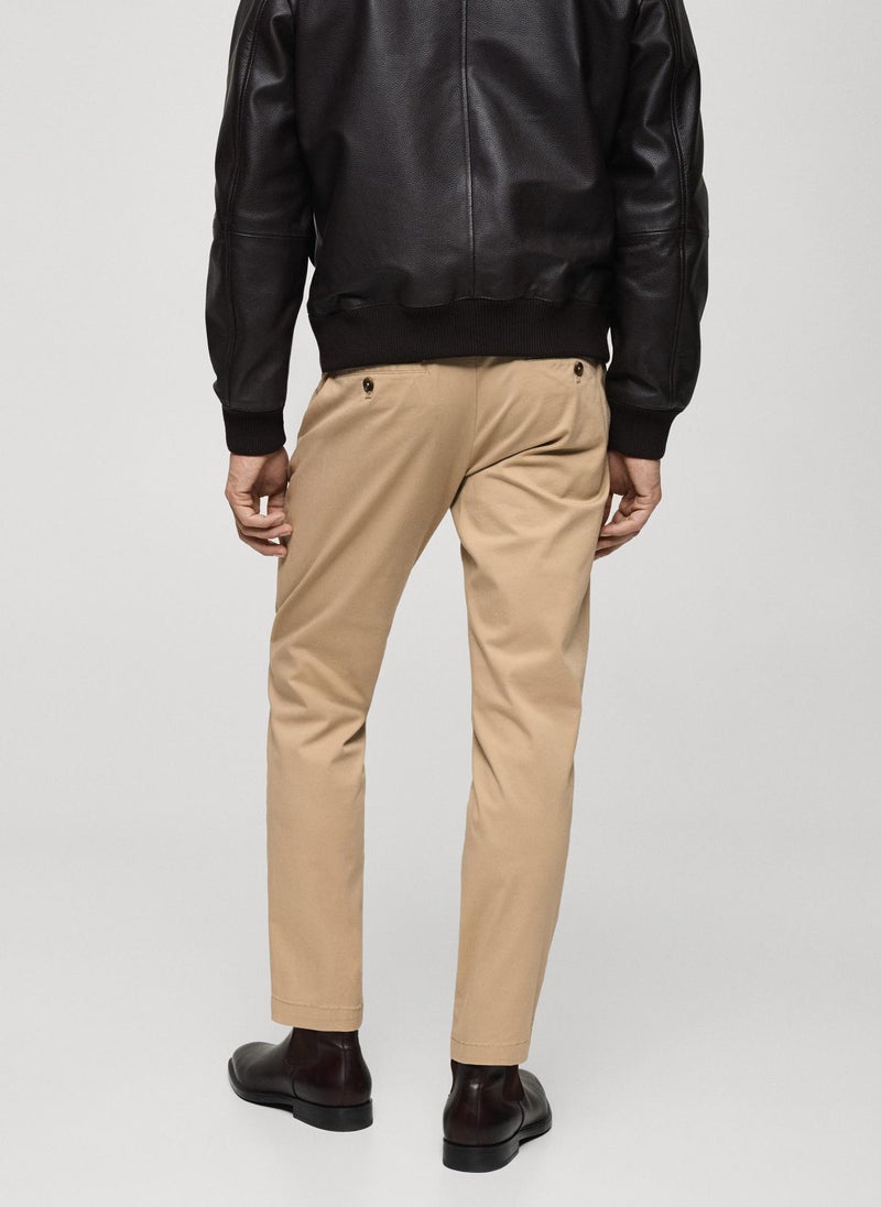 Mango Man Prato Cropped Tapered Chino Trousers  - Image 2
