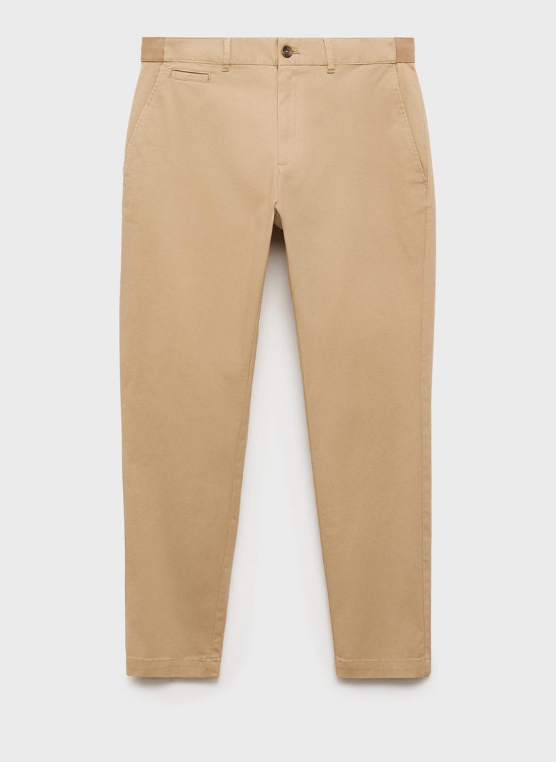 Mango Man Prato Cropped Tapered Chino Trousers  - Image 5
