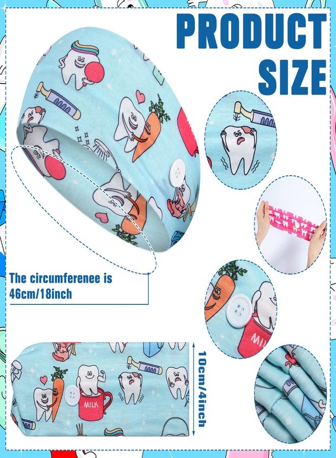 Canlierr 20 Pcs Dental Headbands for Women with Buttons Non Slip Dental Doctor Gifts Nursing Assistant Soft Accessories Sweat Wicking Headbands Gifts for Christmas Dentist Hygienist Medical Assistant - Image 2