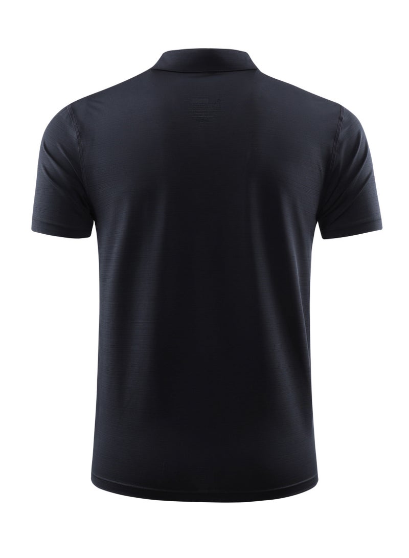 YEL PRO Men Quick Dry Breathable Elastic T-Shirt Black - Image 2
