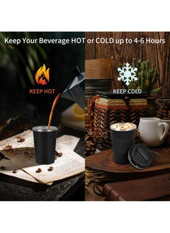 Lesha 510ml Stainless Steel Coffee Mug, Vacuum Insulated Travel Mug for Home Office Outdoor Works Great for Ice Drinks and Hot Beverage  - Image 4