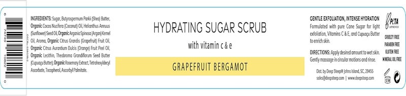 Deep Steep Hydrating Sugar Scrub with Vitamin C & E - Grapefruit Bergamot, 8 Ounce - Image 2