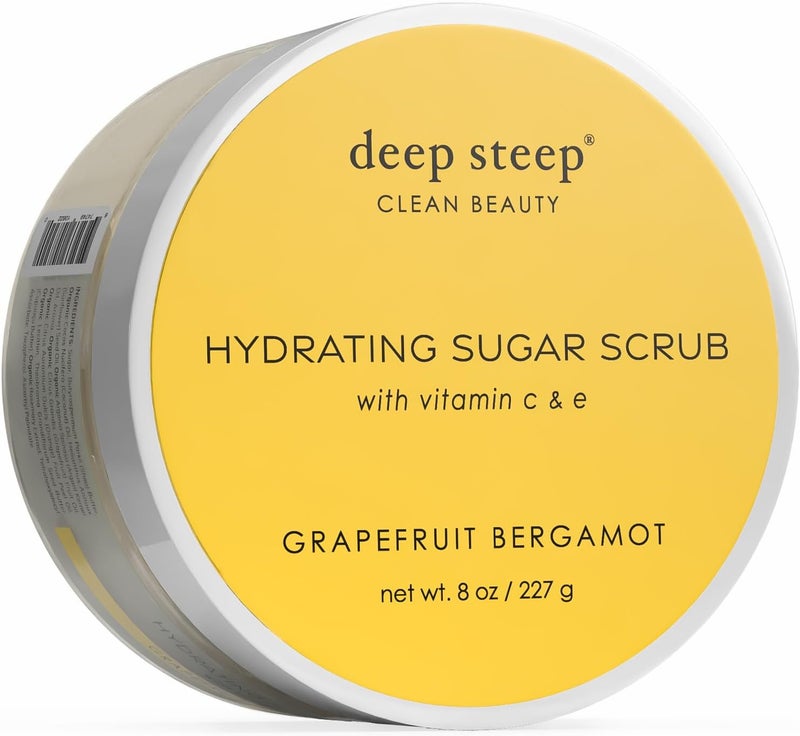 Deep Steep Hydrating Sugar Scrub with Vitamin C & E - Grapefruit Bergamot, 8 Ounce - Image 1