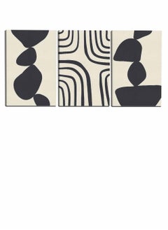 LOWHA Set Of 3 Framed Canvas Wall Arts Stretched Over Wooden Frame, Abstract Paintings, For Home, Living Room, Office Decor  - Image 4