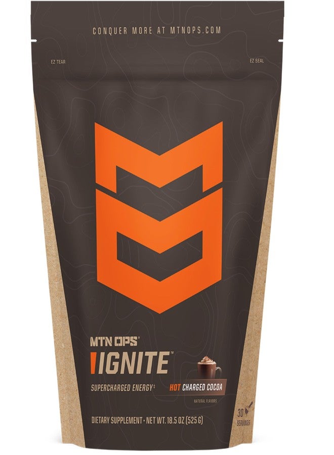 MTN OPS Hot Ignite Nitric Oxide Coffee Alternative with 200mg Caffeine per Serving, L Citrulline and L Arginine, Low Sugar Nootropic Blend Caffeine Powder, 30 Servings, Charged Cocoa - Image 1