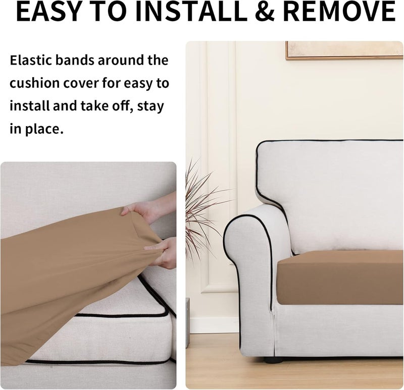 إيزي-جوينج أغطية وسائد الفناء المقاومة للماء من Easy-Going، غطاء فقط 24x24x4 بوصة، عبوة من قطعتين، بديل غير قابل للانزلاق لوسائد الجلوس الخارجية مع سحاب، أحمر عيد الميلاد. - Image 4