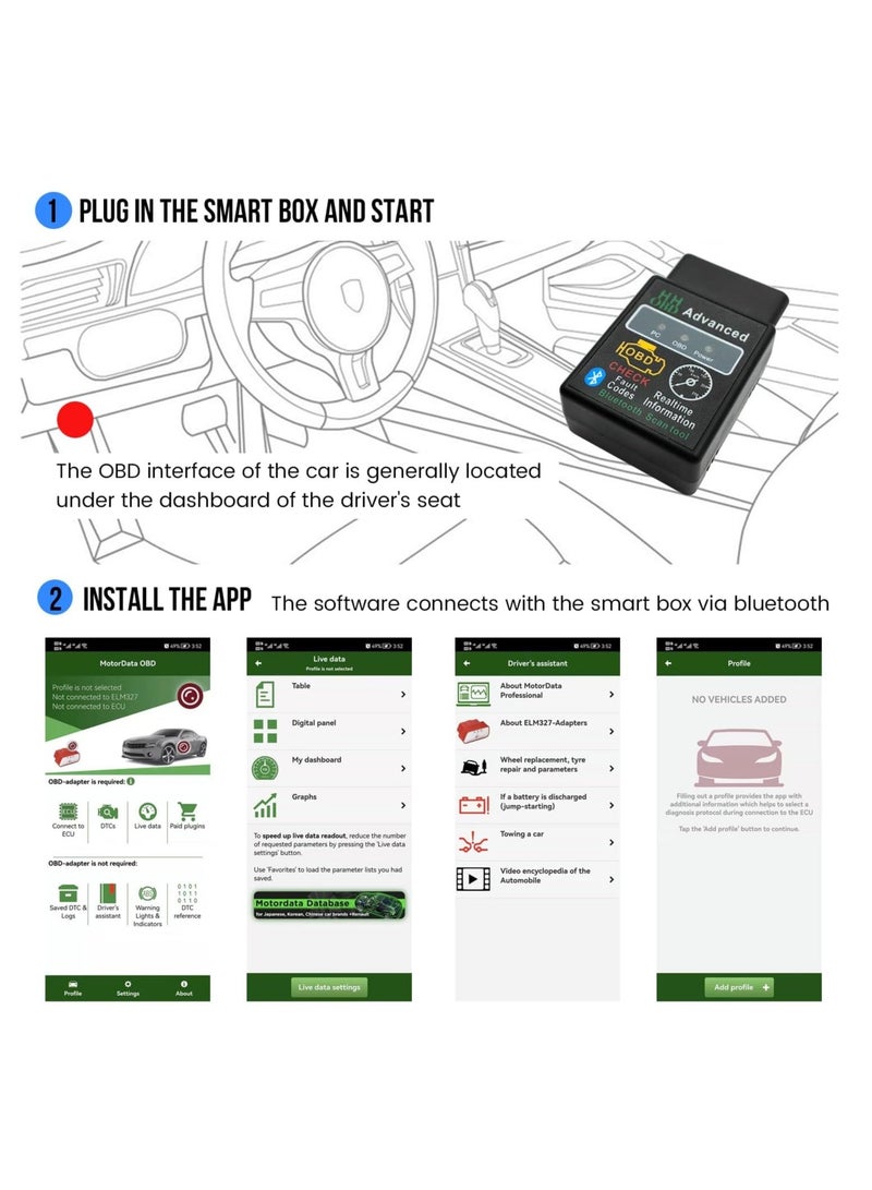 MUNTAQI Car HH OBD Advanced OBD2 Bluetooth Scanner Read and Erase Car Fault Code Engine Light Scanner Code Reader for Andriod Pc iOS - Image 4
