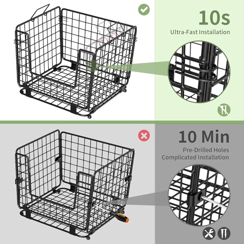 GGIU Wire Storage Basket for Kitchen Pantry: GGIU Stackable Kitchen Counter Organizers - Wire Organizing Bin for Produce Vegetable Potato and Onion Black - Image 4