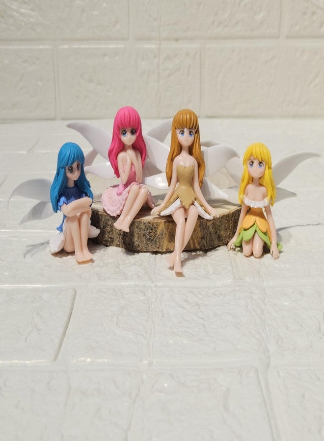 ARUNA DECOR Miniature Fairy Set of 4 for Garden Decor Dollhouse Accessories Home Decoration Cute PVC Angel Figurines for Mini Gardens Terrariums Bonsai DIY Crafts Gifting - Image 1