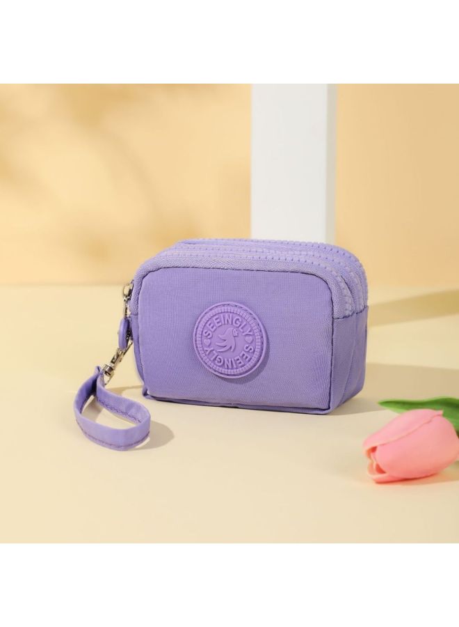 Waterproof Nylon Zipper Coin Purse Simple Design Gift Key Bag Wholesale-Color:159# Grass Green