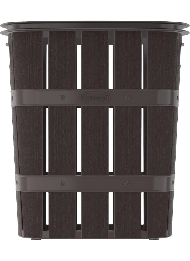 Cosmoplast - Cosmoplast 33L Cedargrain Laundry Bin, Dark Brown, 33-liters - Image 1