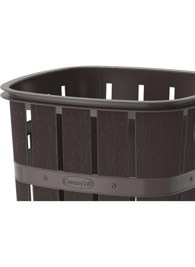 Cosmoplast - Cosmoplast 33L Cedargrain Laundry Bin, Dark Brown, 33-liters - Image 1