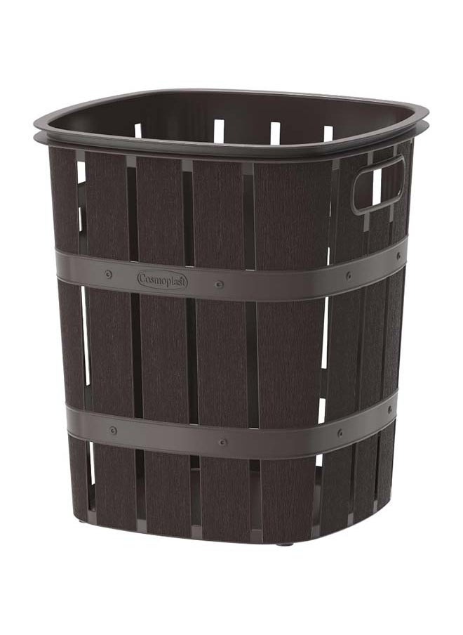 Cosmoplast - Cosmoplast 33L Cedargrain Laundry Bin, Dark Brown, 33-liters - Image 1