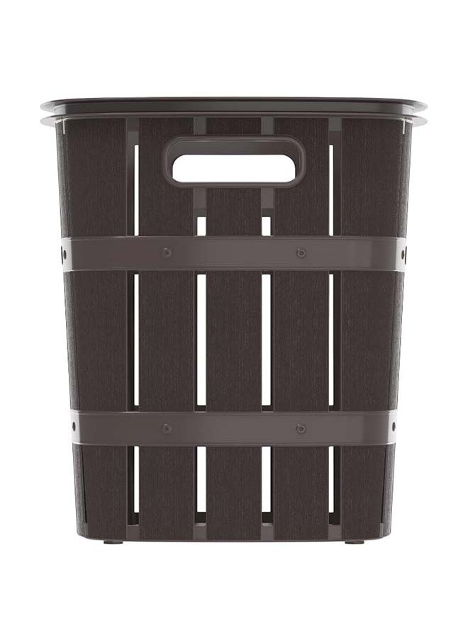 Cosmoplast - Cosmoplast 33L Cedargrain Laundry Bin, Dark Brown, 33-liters - Image 1