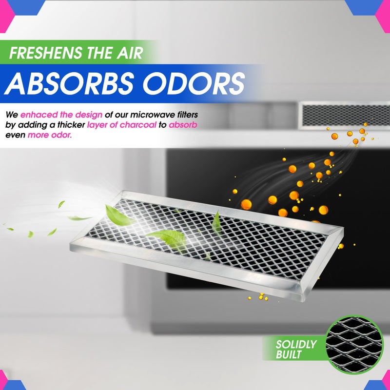 Bagean Microwave Charcoal Filter 11.02 X 2.52 For Jx81D Wb02X10943 Ge Microwave Filter Replacement - This Carbon Filter Freshens And Filters Kitchen Air Entering The Over-The-Range Oven Vent Fan (2-Pack) - Image 4