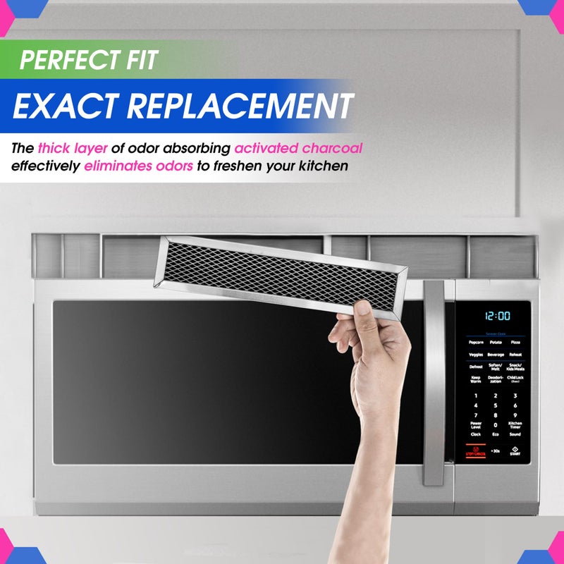 Bagean Microwave Charcoal Filter 11.02 X 2.52 For Jx81D Wb02X10943 Ge Microwave Filter Replacement - This Carbon Filter Freshens And Filters Kitchen Air Entering The Over-The-Range Oven Vent Fan (2-Pack) - Image 5