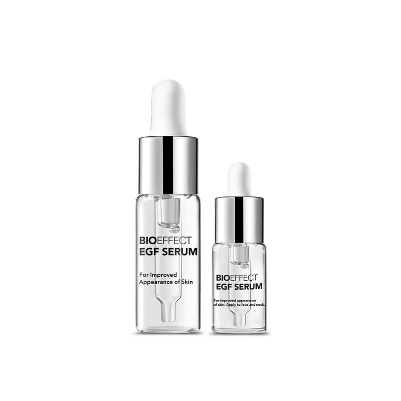 BIOEFFECT EGF Serum Treatment Duo with Hyaluronic Acid Enhance Skin with Moisturizing Firming WrinkleFighting Treatment for Face And Neck Day And Night Best Derma Roller Facial Serum