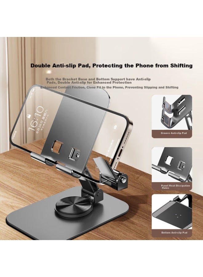 Bzbc Mobile Phone Stand Tablet Ipad Desktop Lazy Bracket 360 Degree Rotation Adjustable Live Phone Holder Shooting Photo Office Multi-Function Support Stand - Image 5