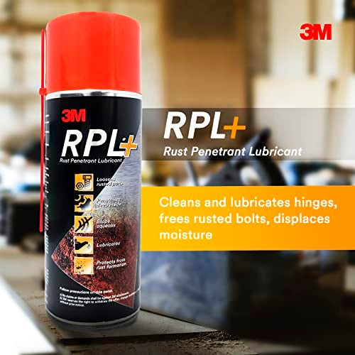 3M RPL Plus, Rust Penetrant Lubricant with Spray Pipe, Multi-use for Automotive & Industrial, Remove Rust & Squeaks, Loosen Stuck Nuts & Bolts, Fast-acting & Protect Against Rust (400ml, Pack of 1) - Image 4